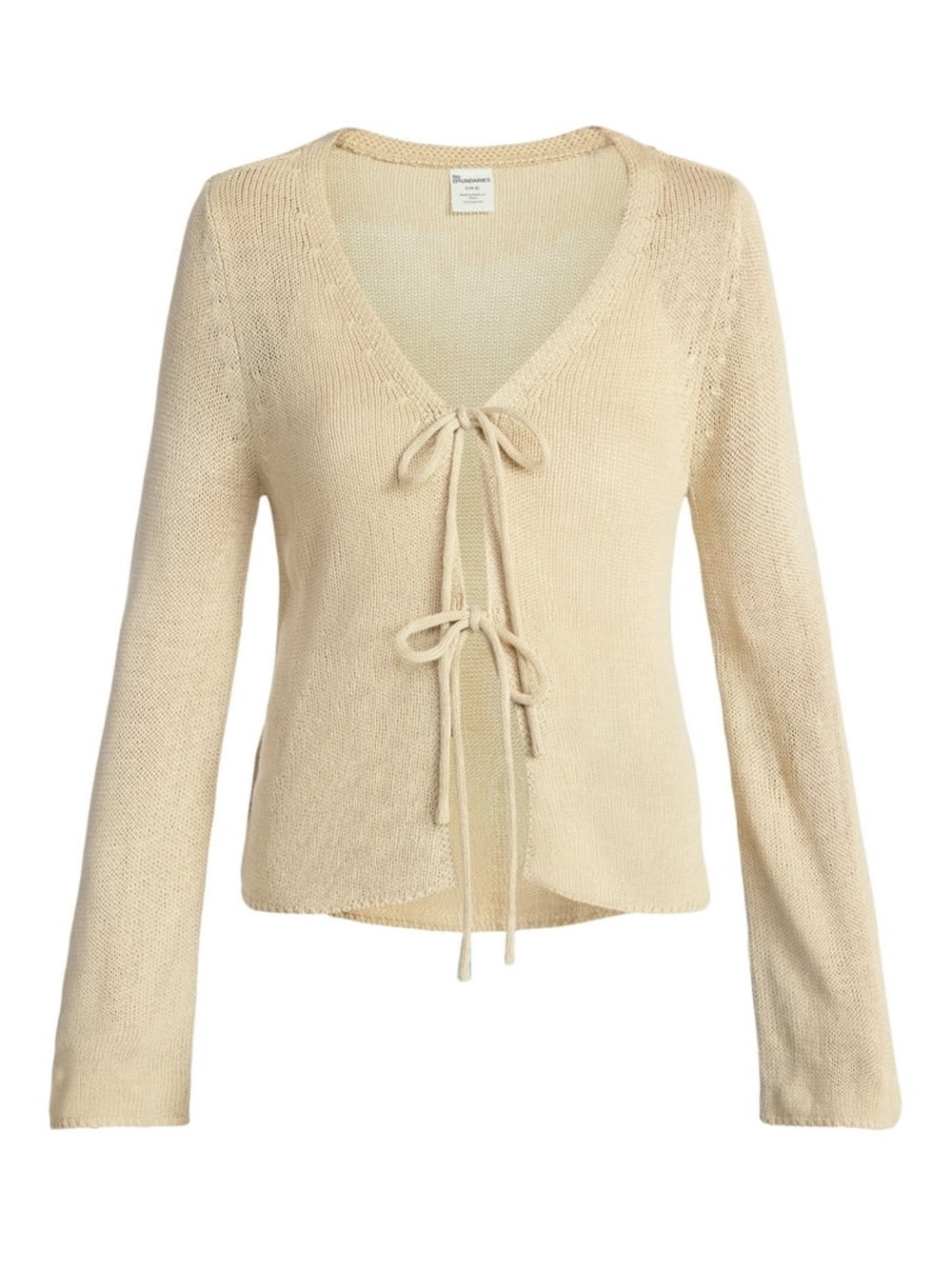 No Boundaries Cream Tie-Front Cardigan (XXL)